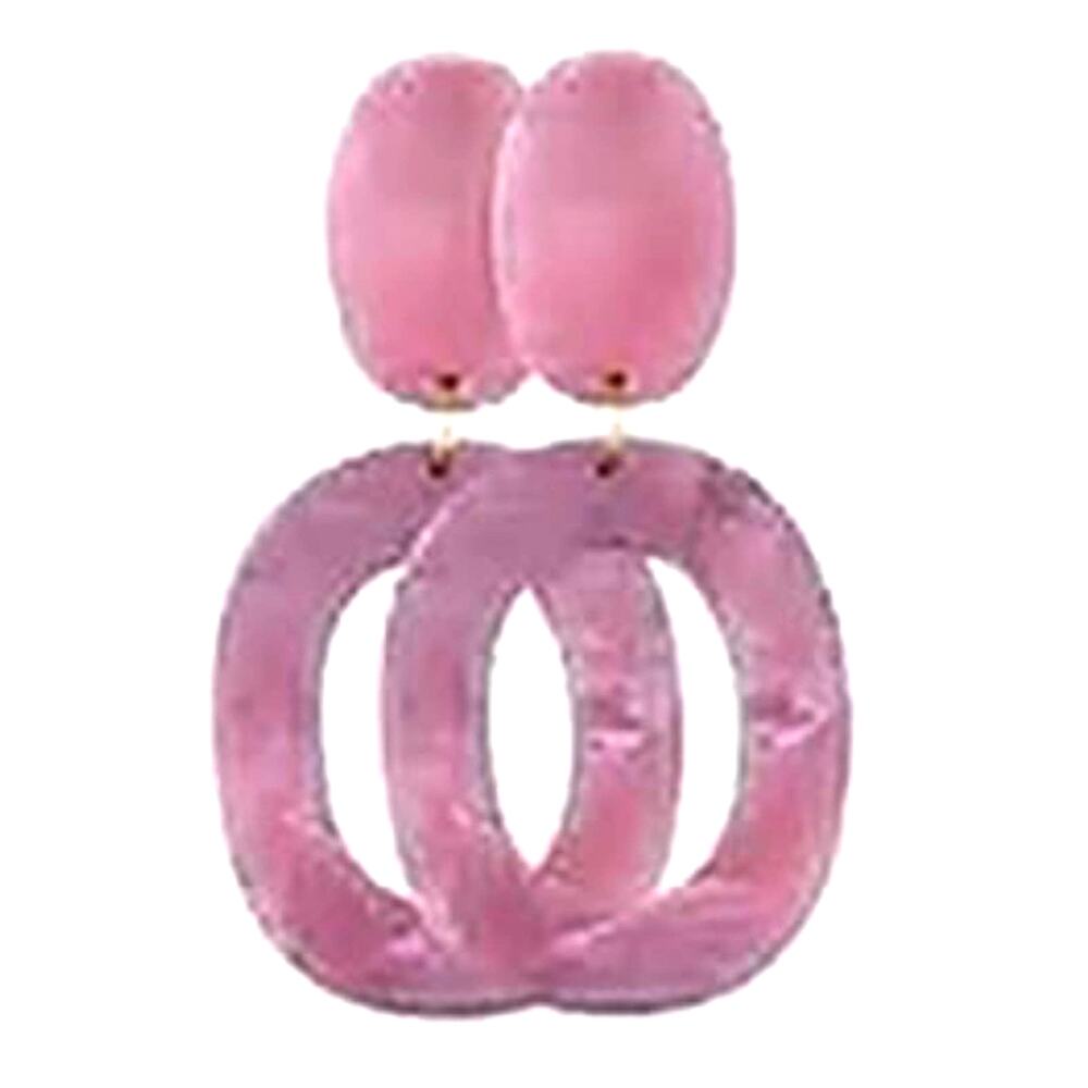 Pink Tortoise Shell Drop Earrings